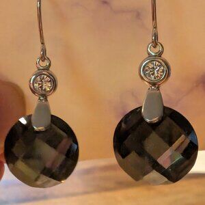 Black crystal gem stones with Silver accent.